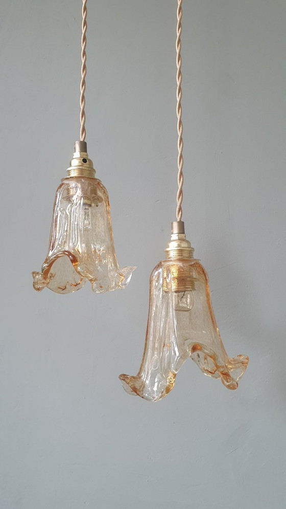Image 1 of Ensemble de 2 suspensions vintage de Murano - Italie - Milieu du XXe siècle