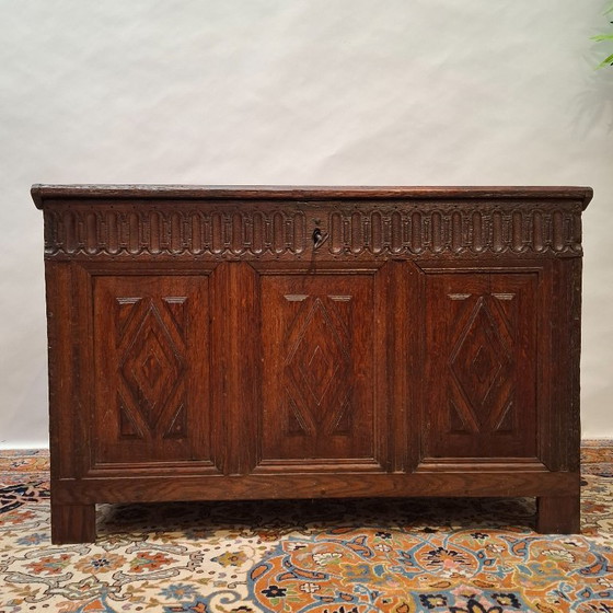 Antieke Eikenhouten Dekenkist – Opbergkast, Iron, Wood (photo 8 of 8)