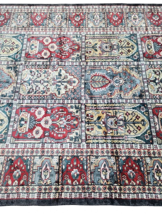 Image 1 of Handgeknüpfte persische Seiden-Kashmir-Teppichpaneele, 120 x 195 cm
