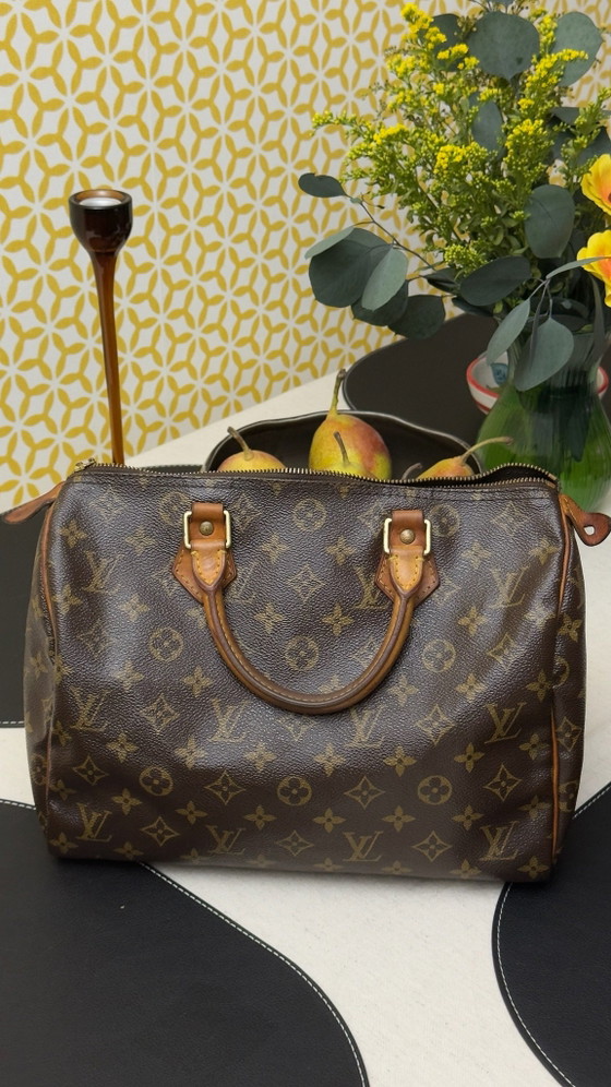 Handtas Speedy Louis Vuitton – Top handle tassen, Leer, Canvas (photo 15 of 15)