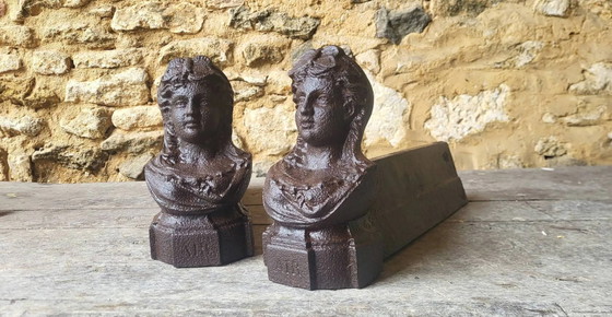 Paar gusseiserne Feuerböcke aus dem 19. Jahrhundert – Dekorative Objekte, Cast Iron (photo 5 of 6)