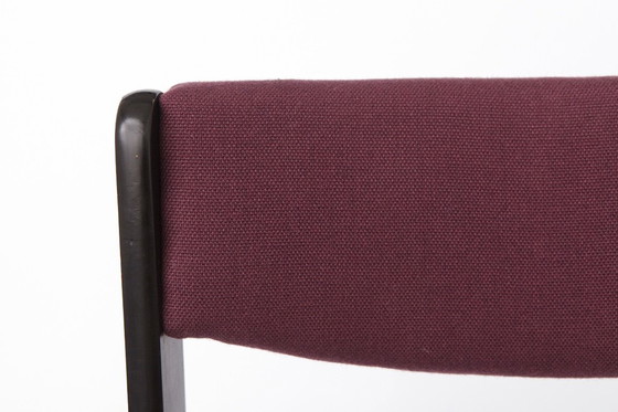 Image 1 of 1 of 6 Vintage German Dining Chair, 1950s–1960s, Black Beechwood, Pastel Upholstery