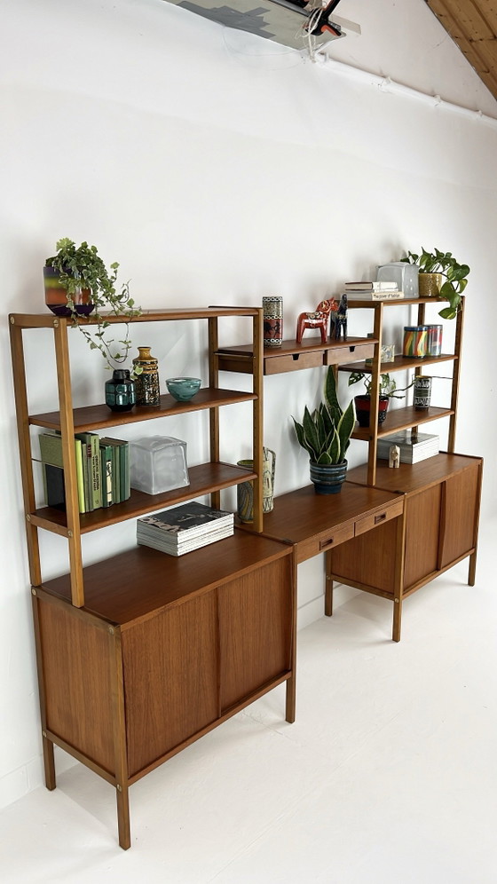 Swedish vintage teak veneer bookcases – Shelving unit (photo 3 of 25)