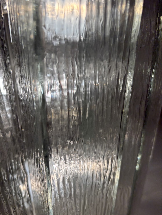 Image 1 of Large glass pendant lamp by Doria Leuchten, 1960s/Crystal glass chandelier/Mid-Century Modern light/Hollywood Ragency/Ice