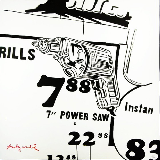 1980s Big Andy Warhol "Drills" Limited Edition Lithograph Numbered In Pencil By CMOA. 60 Cm / 23.62 Inches (photo 2 of 5)