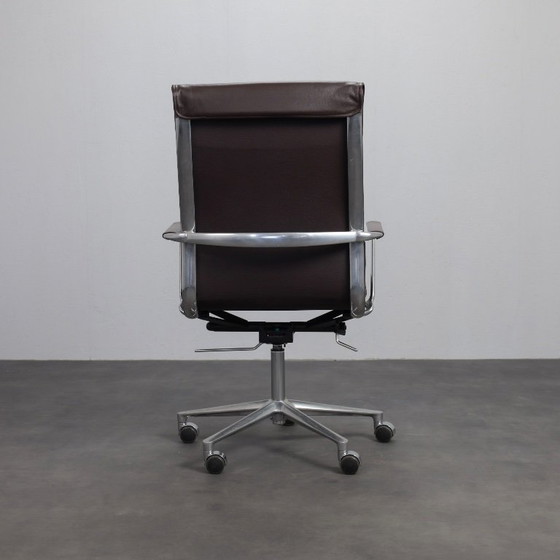 Una leren bureaustoel van ICF, Italië, jaren 90 – ICF Italy, Bureaustoelen, Leather, Vintage (photo 4 of 11)