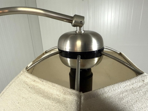 Image 1 of Fishing Rod Floor Lamp with Umbrella Lampshade 1970-80's