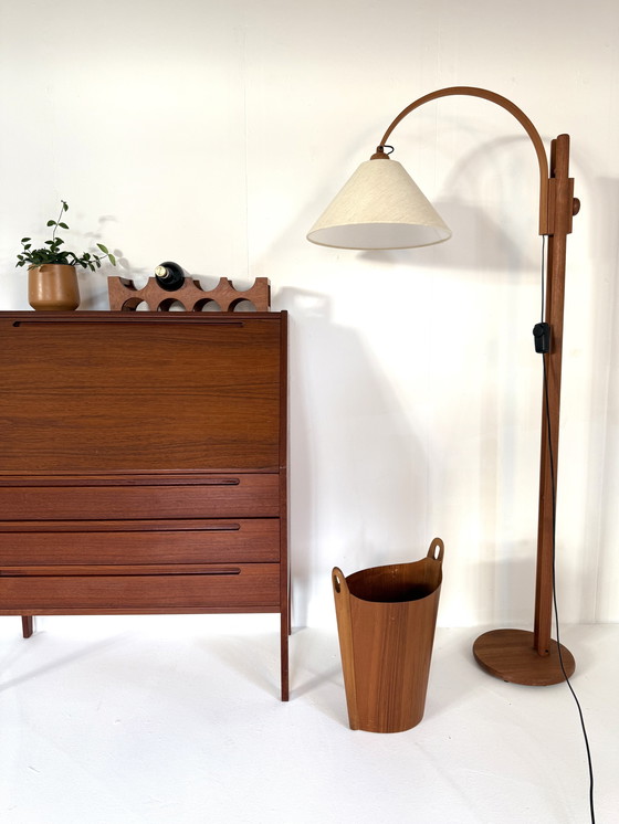 Image 1 of Vintage teakhouten wijnrek ‘60