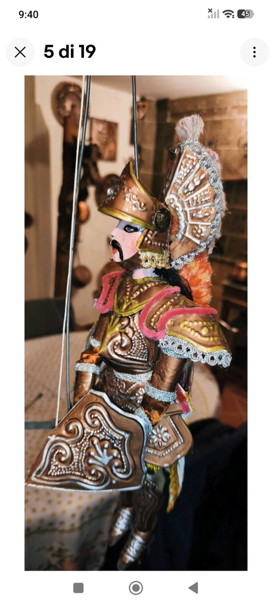 Marionnette sicilienne vintage, 44 cm, armure en laiton, pour cérémonie d'honneur – Objets déco, Metal (photo 5 of 15)