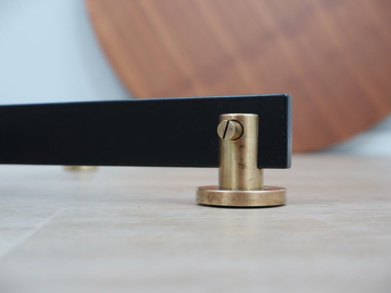 Image 1 of Mesa de comedor redonda de teca y latón de Vittorio Nobili, años 50