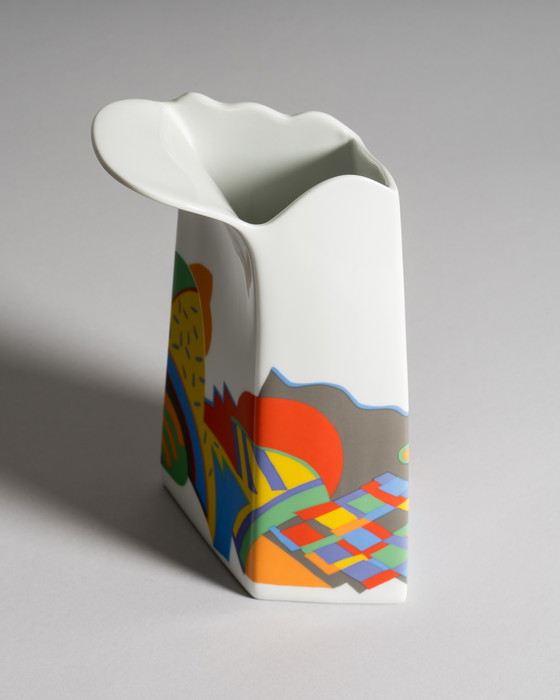 Image 1 of Rare Large Memphis‑Style Porcelain Vase by Barbara Brenner for Rosenthal, Thomas Atelier Collection, 1980s