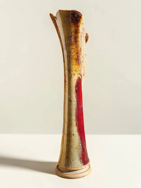 Glazed stoneware single-flower vase, signed Potelune, La Borne. – Porcelain (photo 3 of 9)