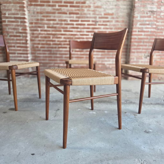 4x Wilkhahn, Georg Leowald Model 351 dining chair, teak – Chairs and lounge chairs, Paper, Wood, Vintage (photo 8 of 15)