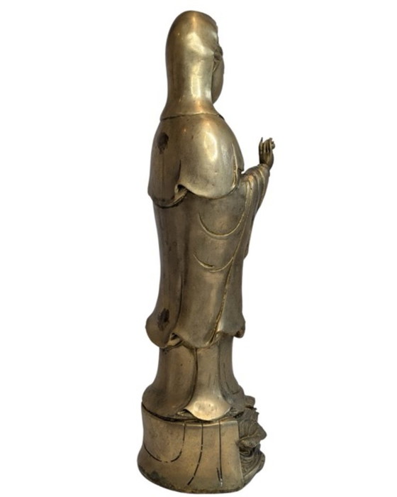 Guanyin debout en bronze antique – Chine, XIXe siècle – Sculptures, Copper (photo 4 of 10)