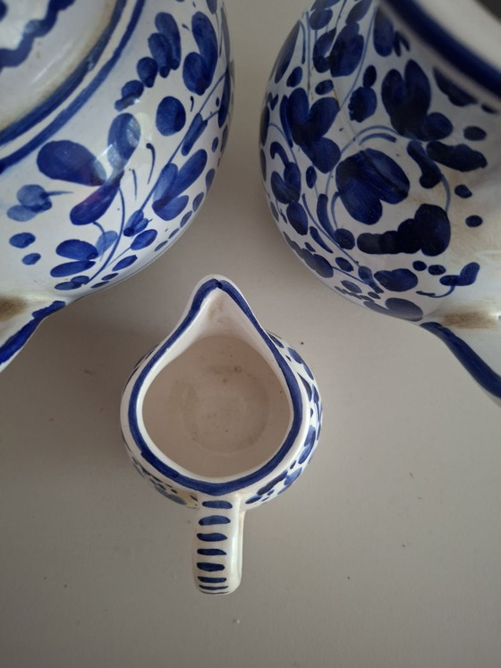 3 Italian handpainted jugs, Deruta, Vases, Ceramic, Blue (photo 6 of 7)
