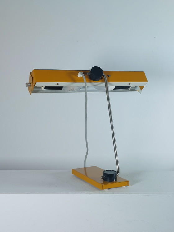 Image 1 of Lampada da scrivania vintage gialla di design di metà secolo Klaus Musinowski