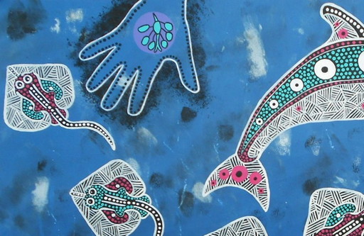 Vida marina - La vida en el mar (inspiración Arte Aborigen)