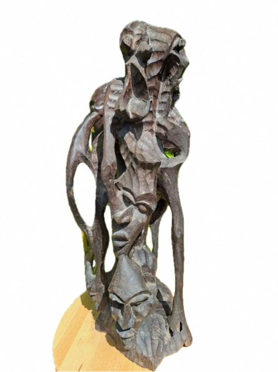 Makonde Shetani Beeld – Beeldhouwkunst, Wood (photo 2 of 11)