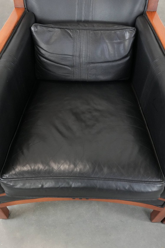 Image 1 of 2 x Sillón de diseño Art Déco Schuitema en piel negra de la serie Decoforma