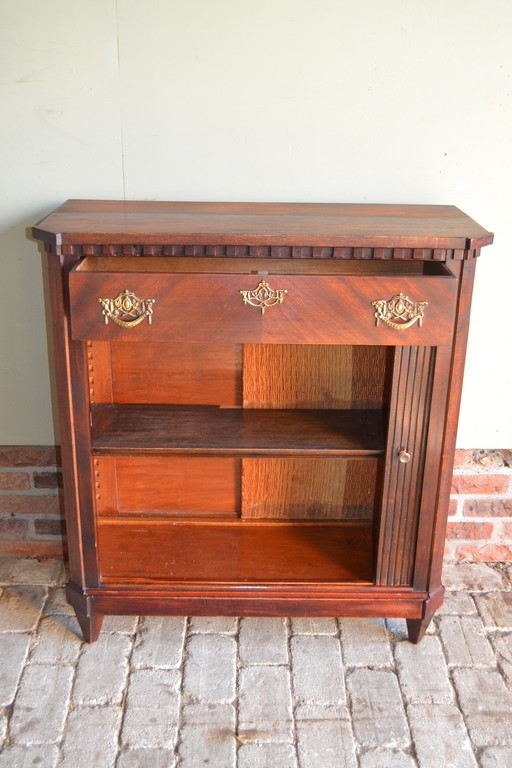 Antiek Mahonie Dressoir Met Jaloeziedeur