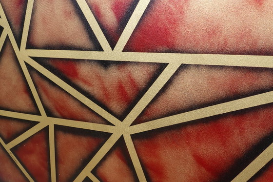 Image 1 of Goudkubisme A1380 - abstract schilderij XXL