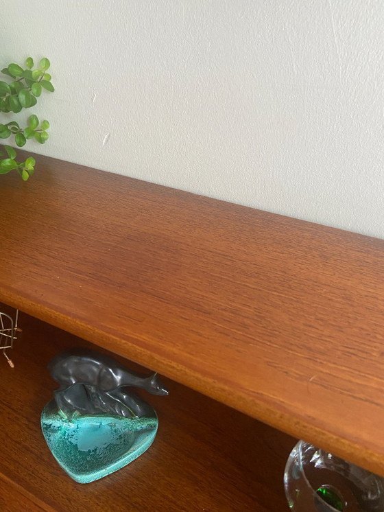 Image 1 of Vintage Danish teak secretaire with 3 drawers and extendable top