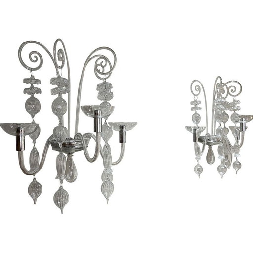 Pair of vintage Venini wall lamp, 1990s