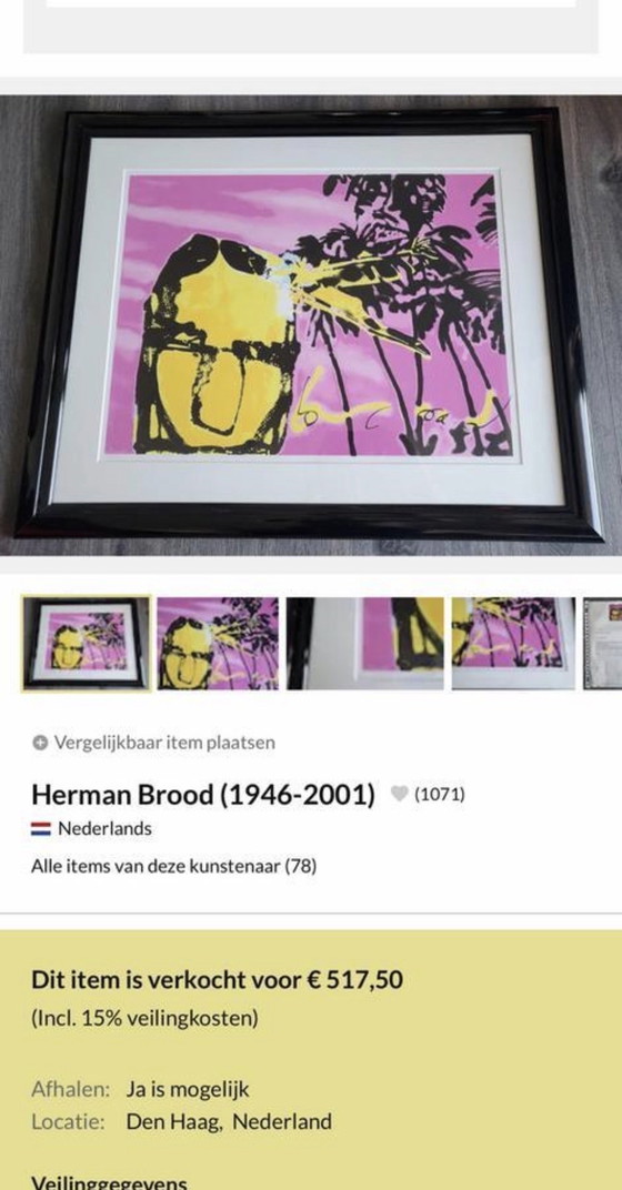 Image 1 of Herman Brood « Indien rose »