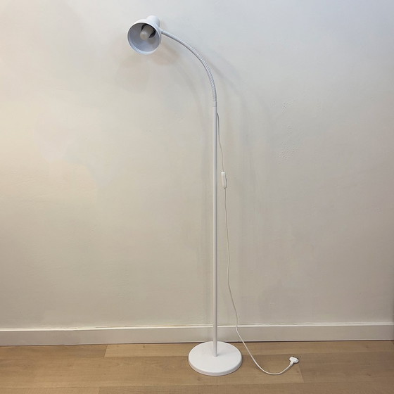 Image 1 of Vintage wit metallic vloerlamp, 1970