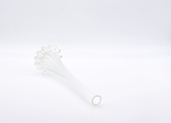 Image 1 of Vase Solifleur transparent - Verre vintage, H 28.5cm