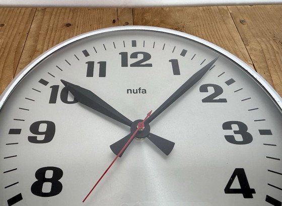 Image 1 of Reloj de pared eléctrico antiguo de NUFA, década de 1960.