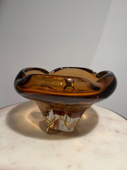 Ciotola vintage in vetro ambrato Sommerso Organic – 19 cm