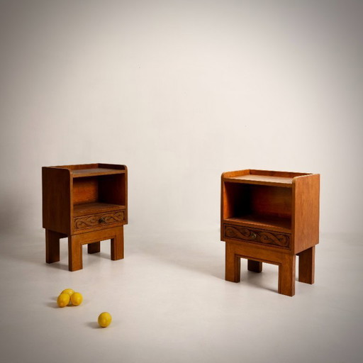 Joseph Savina, pair of bedsides, Seiz Breur, circa 1940
