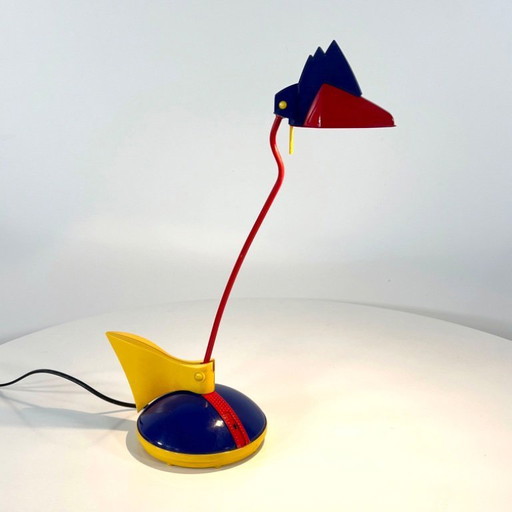 Blue & Red Postmodern Toucan Table Lamp by Brilliant Leuchten Germany, 1980s