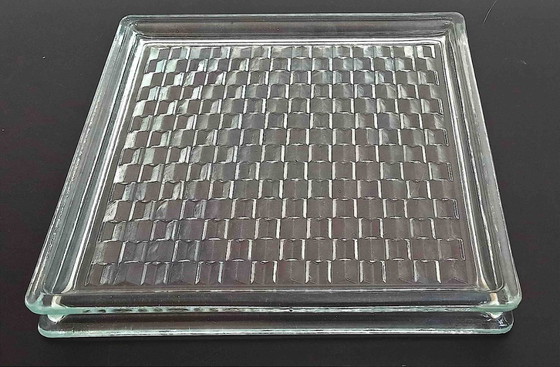 Image 1 of Großer 50er Jahre Leertaschen Glasbaustein 30 x 30 cm