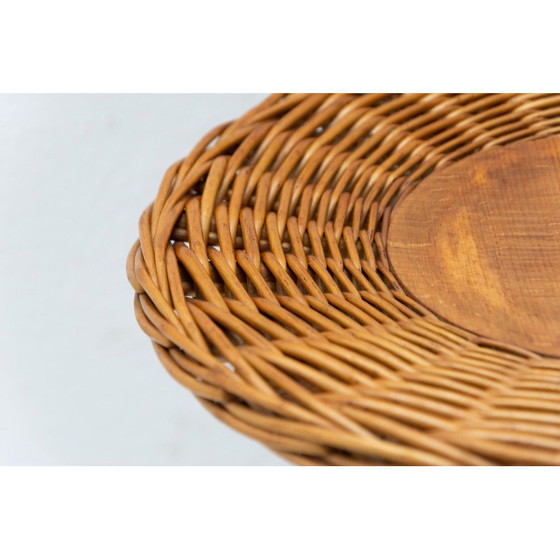 Image 1 of Mid century rattan stool by Jan Kalous for Úluv, Czechoslovakia 1960s