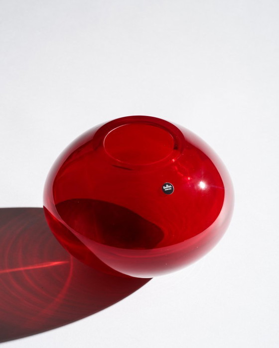 Image 1 of Wine-Red Elegant Rosenthal Studio-Line Art Glass Vase "Pure Ambition" Diam. 22cm