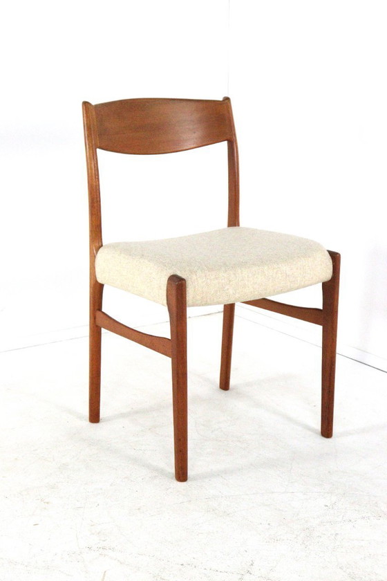 Set di 6 sedie da pranzo vintage Iversen per Glygnore, di Arne Wahl, nuove, imbottite. – Wood (photo 16 of 16)