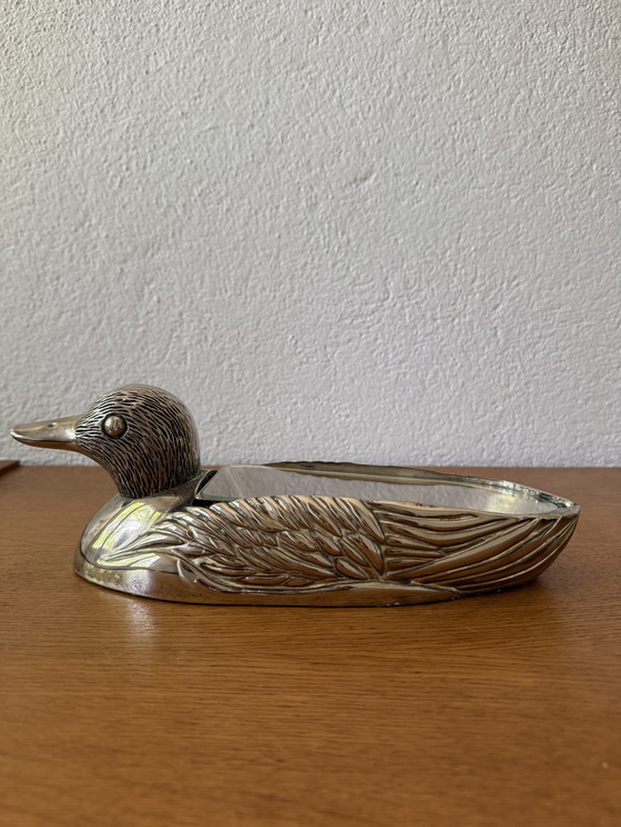 Image 1 of Gänseleberplatte zoomorph versilbertes Metall