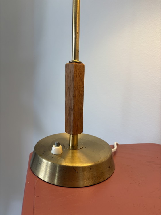 Image 1 of Prachtige set vintage messing tafellampen – Boréns Borås B8222 – Zweden 1950/1960