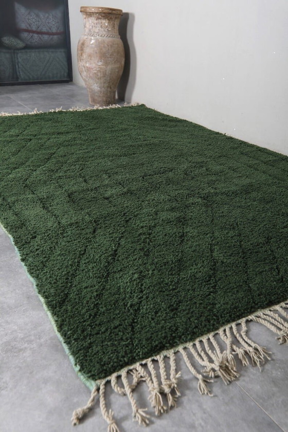 Image 1 of Alfombra bereber marroquí verde, hecha a medida, 150/250 cm.