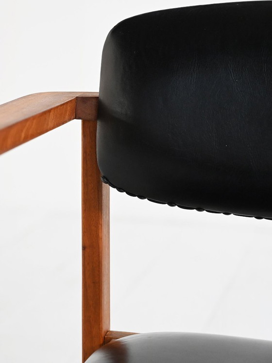 Image 1 of Teak and leather chair, Denmark 1960s