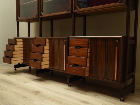 Image 1 of Estantería modular de palisandro, diseño italiano, años 60, producción: Italia