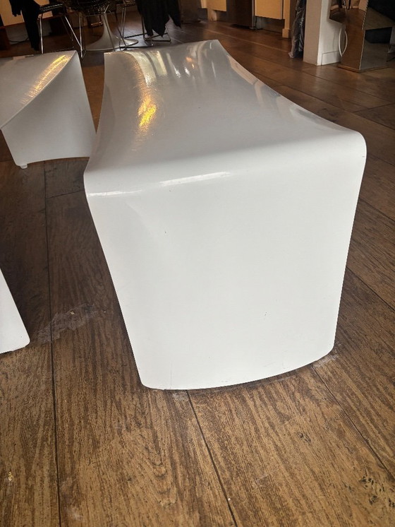 Image 1 of Banco “Le Banc” de Xavier Lust / MDF Italia – juego de 2 – aluminio lacado blanco – 110 cm