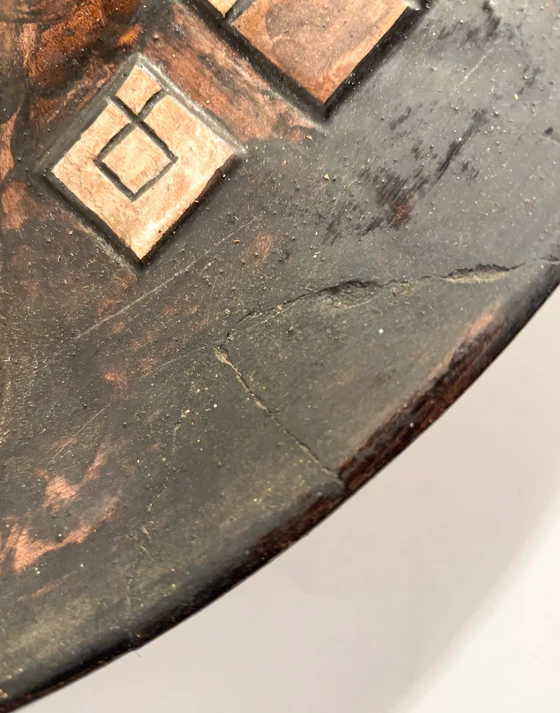 Grande assiette en céramique décorée en relief et peinte par Ibrahim Kodra, années 1970 – Objets déco (photo 8 of 10)