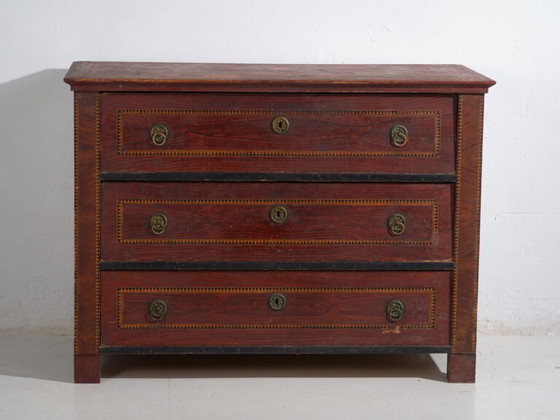 Central European Biedermeier chest of drawers in pine with four drawers – Central Europe, circa 1850 – Wood (photo 23 of 40)