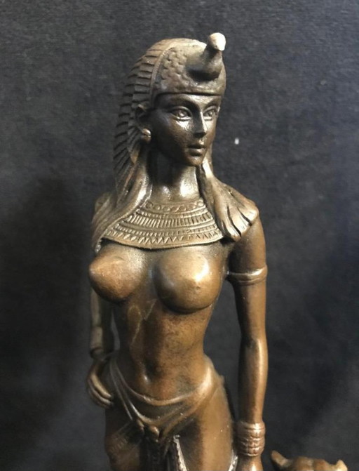 Prachtig zuiver bronzen beeld Cleopatra 27 cm