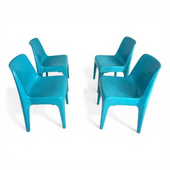 Image 1 of Set van 4 Schröder & Henzelmann Space Age eetkamerstoelen, 1970