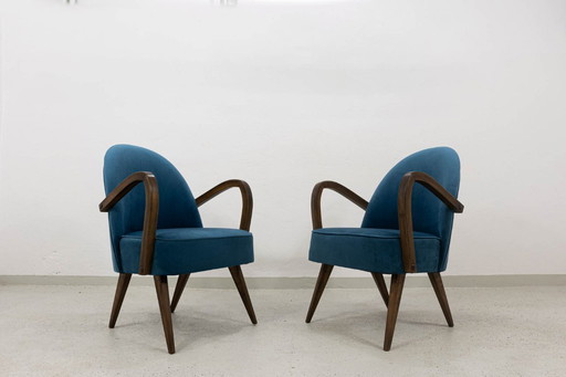 Mid-century of cocktail chairs, Poland, 1950’S, set of 2
