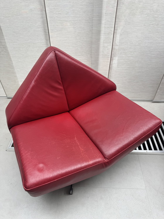Image 1 of 2 rare Edition Schmieder Brasilia leather designer swivel armchair